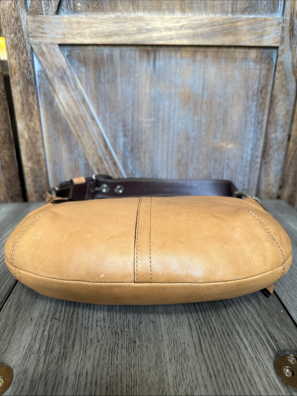 Coach F13100 Leather Hobo Shoulder Bag - Picture 6 of 16